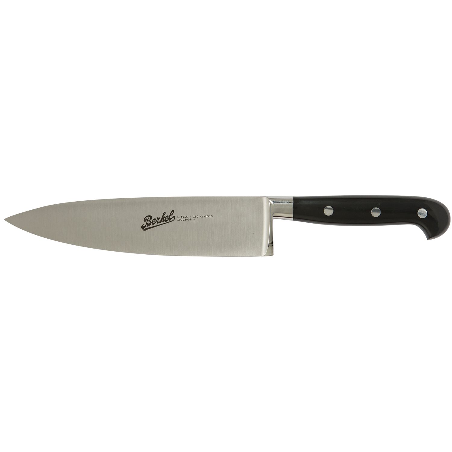 Cook's knife cm.20  Stainless Steel Berkel Adhoc Handle Glossy Black Resin